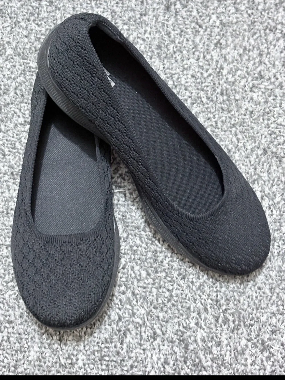 Skechers Goga Max Womens 8.5 Go Step Lite Black Slip On Ballet Flat Shoes 14743
